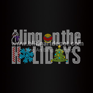 Bling On The Holidays Iron On Rhinestone Heat Transfer